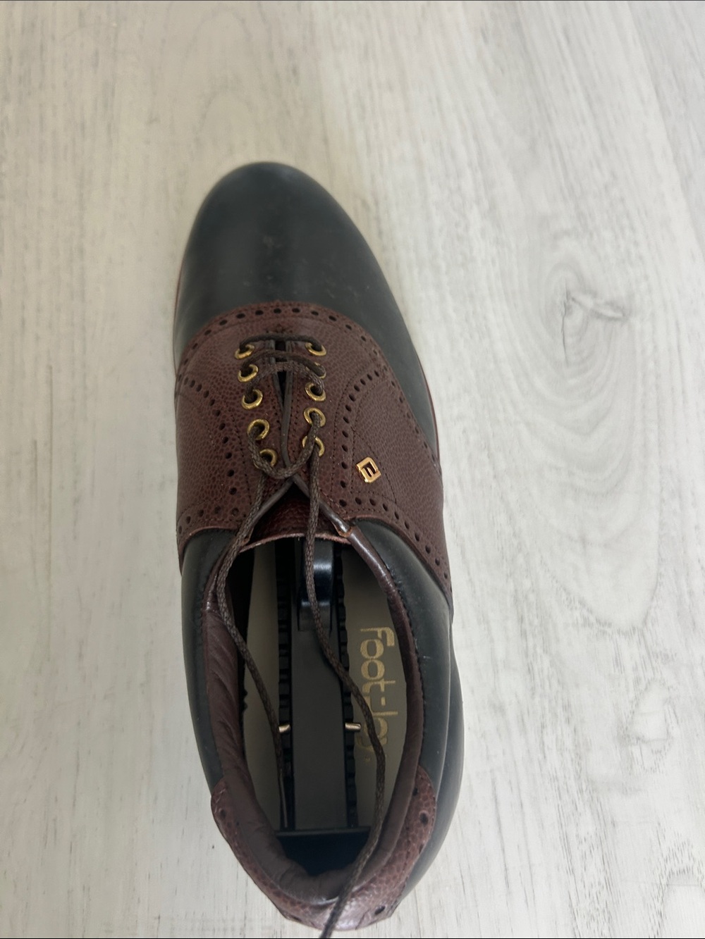 FootJoy Two-Tone Brown and Black Men’s Oxford Golf Shoe
